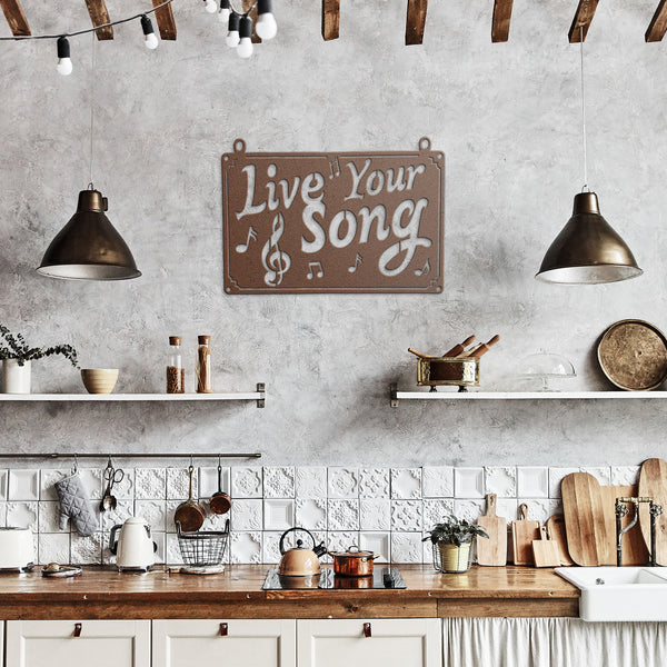 Live Your Song - Die-Cut Metal Sign