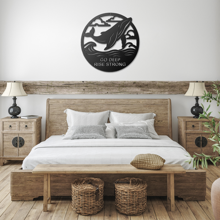 Go Deep, Rise Strong – The Whale | Artist-Crafted Metal Wall Art | Ocean-Inspired Silhouette