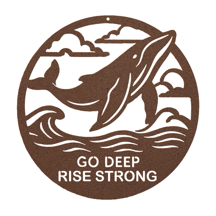 Go Deep, Rise Strong – The Whale | Artist-Crafted Metal Wall Art | Ocean-Inspired Silhouette