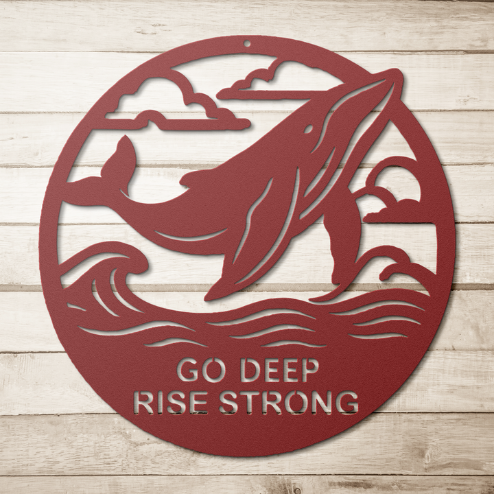 Go Deep, Rise Strong – The Whale | Artist-Crafted Metal Wall Art | Ocean-Inspired Silhouette