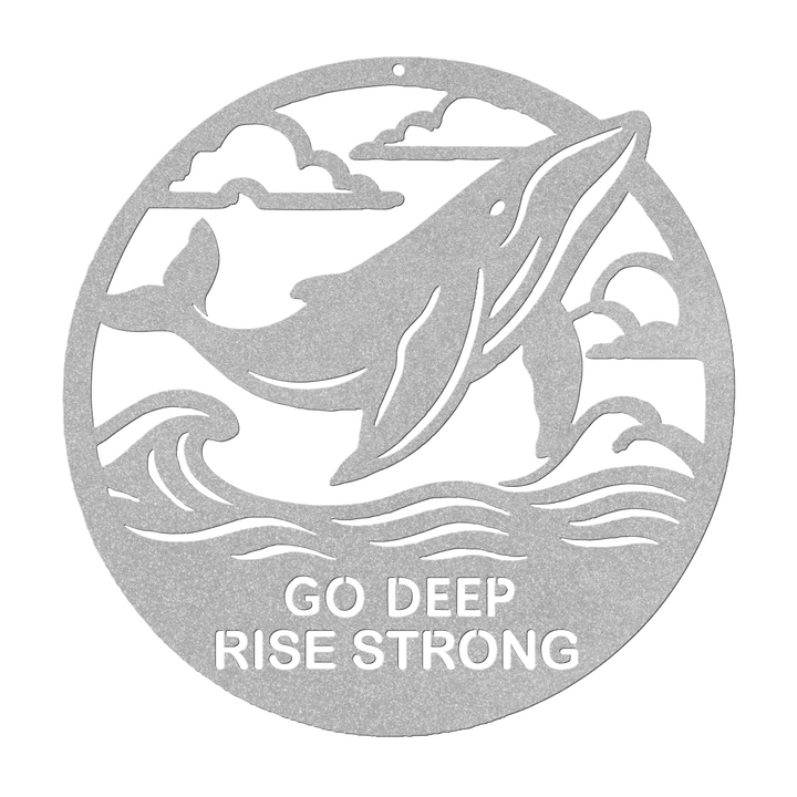 Go Deep, Rise Strong – The Whale | Artist-Crafted Metal Wall Art | Ocean-Inspired Silhouette