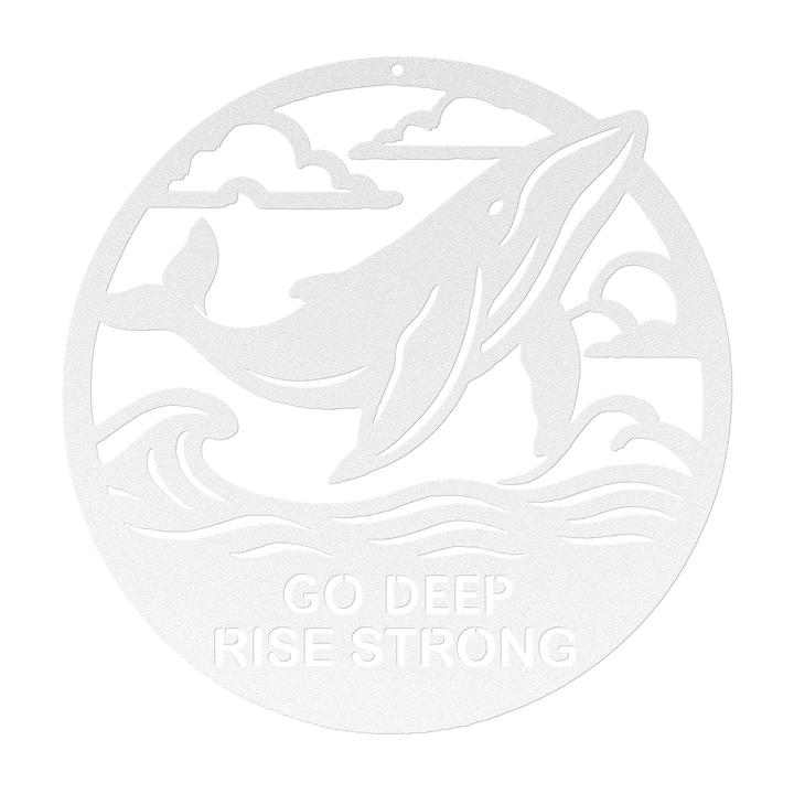 Go Deep, Rise Strong – The Whale | Artist-Crafted Metal Wall Art | Ocean-Inspired Silhouette