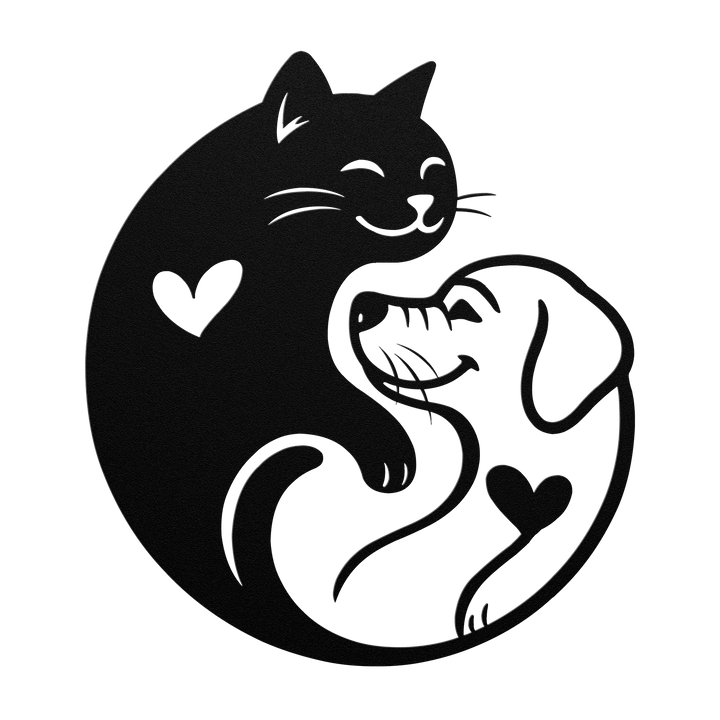 cat and dog yin yang